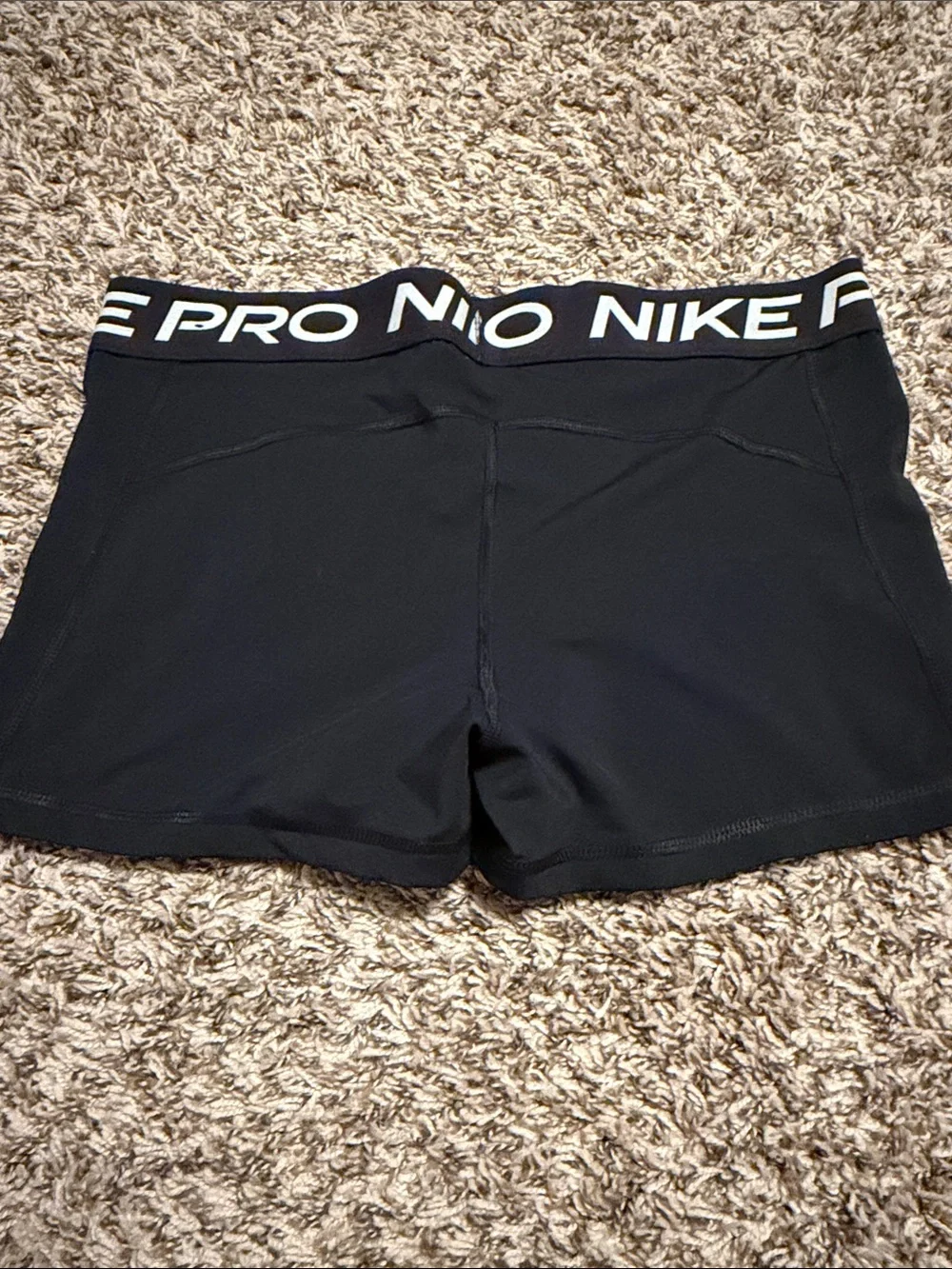 Nike Black Athletic Compression Shorts with White Logo